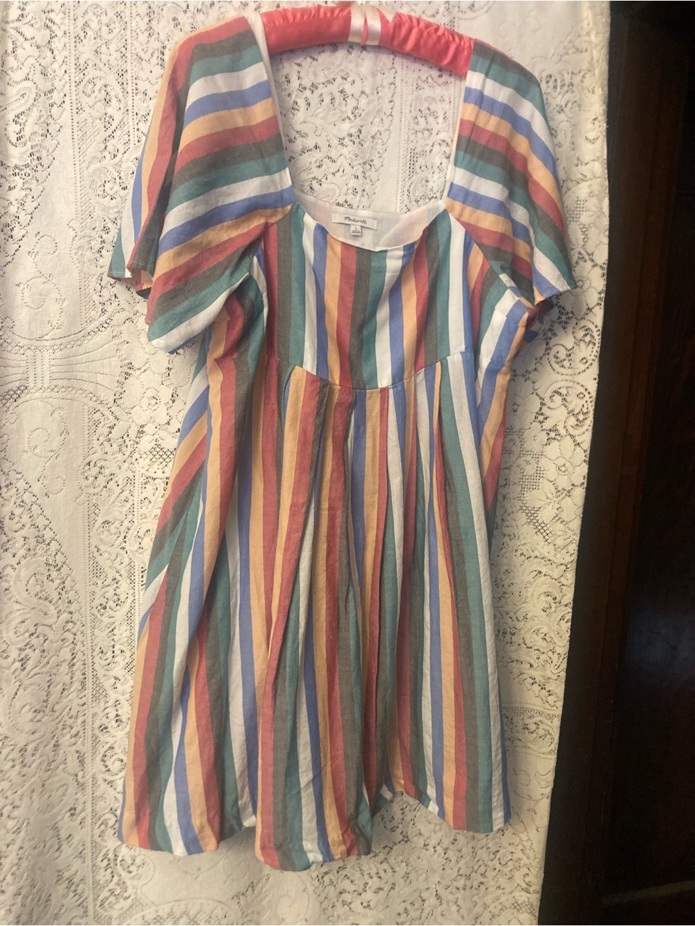 MADEWELL Multicolored Striped 💯 Percent Cotton Dress (L)